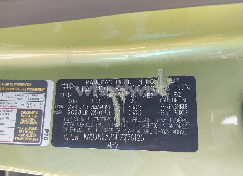 Photo 9 of 2015 Kia Soul (VIN KNDJN2A25F7776125)