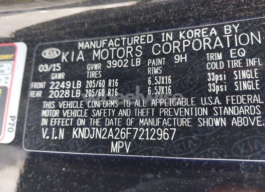 Photo 9 of 2015 Kia Soul (VIN KNDJN2A26F7212967)