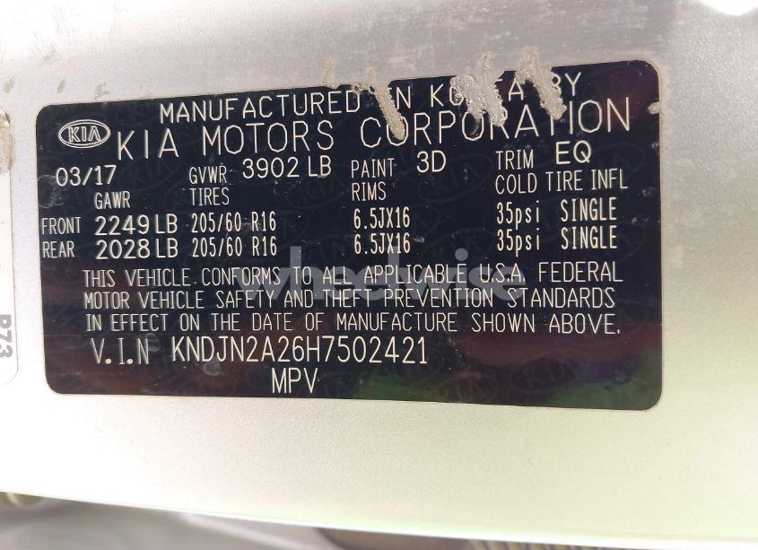 Photo 9 of 2017 Kia Soul (VIN KNDJN2A26H7502421)