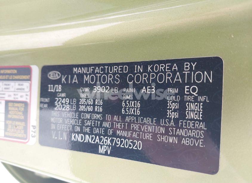 Photo 9 of 2019 Kia Soul (VIN KNDJN2A26K7920520)