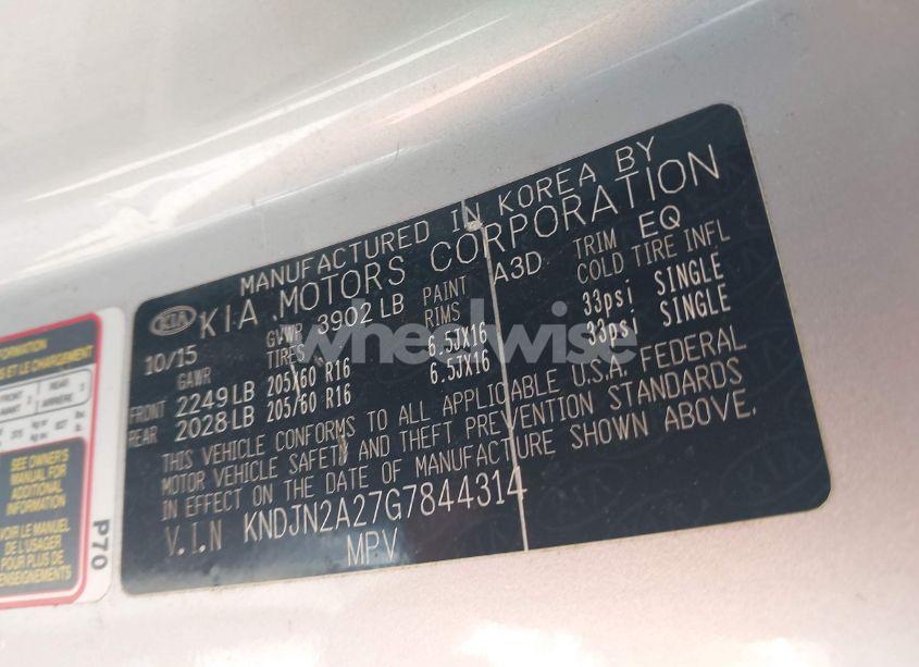 Photo 9 of 2016 Kia Soul (VIN KNDJN2A27G7844314)