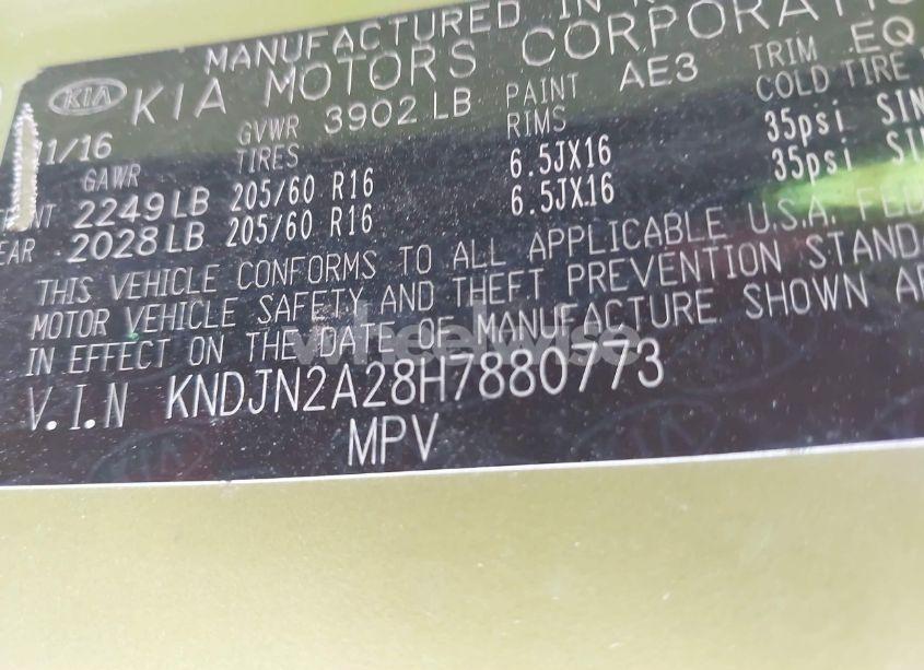 Photo 9 of 2017 Kia Soul (VIN KNDJN2A28H7880773)