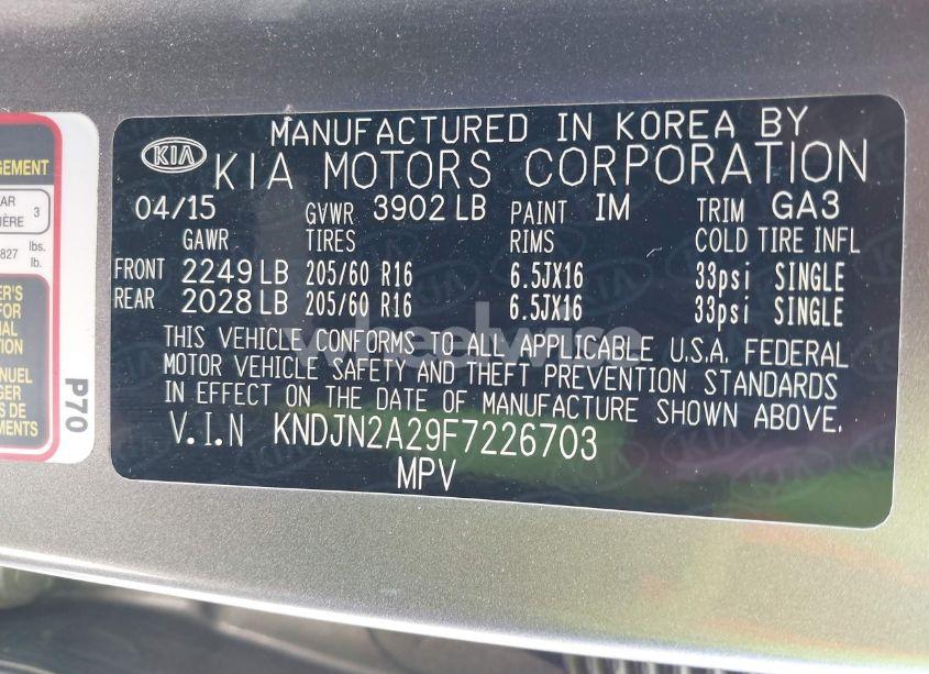 Photo 9 of 2015 Kia Soul (VIN KNDJN2A29F7226703)