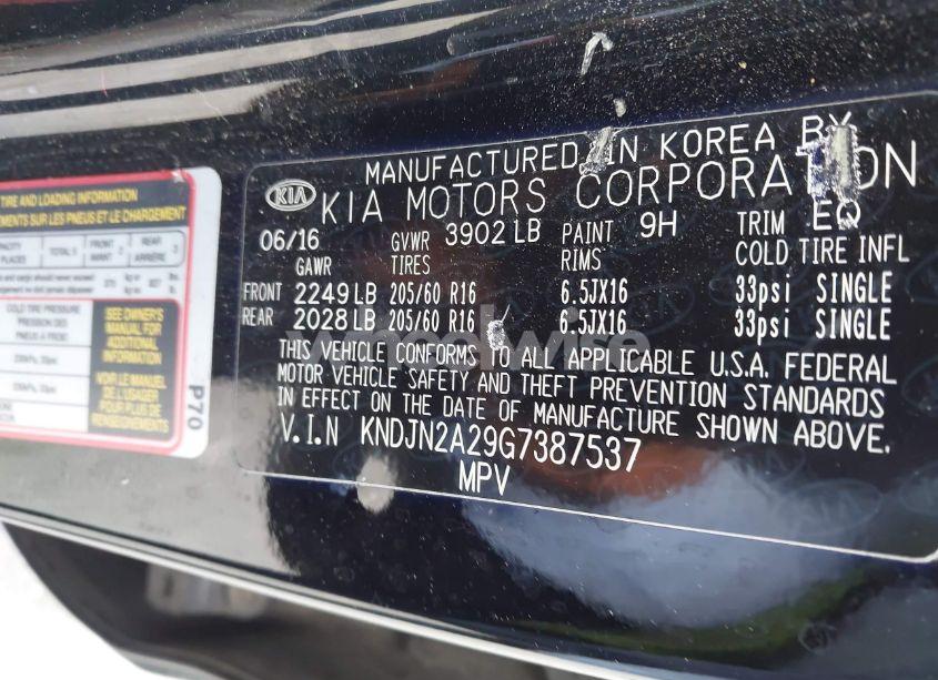 Photo 9 of 2016 Kia Soul (VIN KNDJN2A29G7387537)