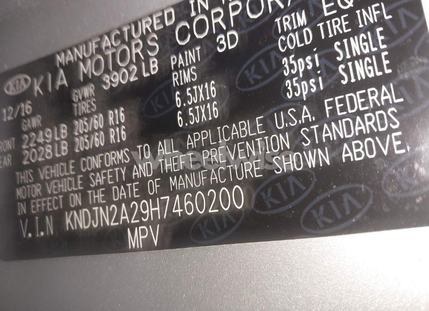 Photo 9 of 2017 Kia Soul (VIN KNDJN2A29H7460200)