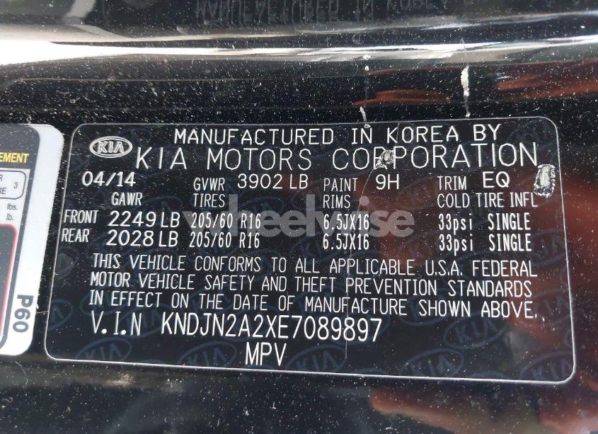Photo 9 of 2014 Kia Soul (VIN KNDJN2A2XE7089897)