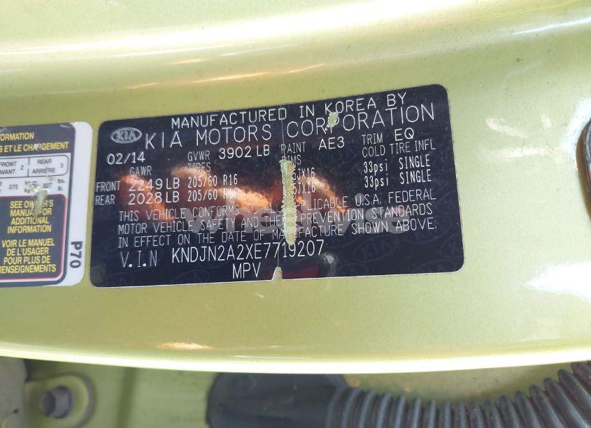 Photo 9 of 2014 Kia Soul ! (VIN KNDJN2A2XE7719207)