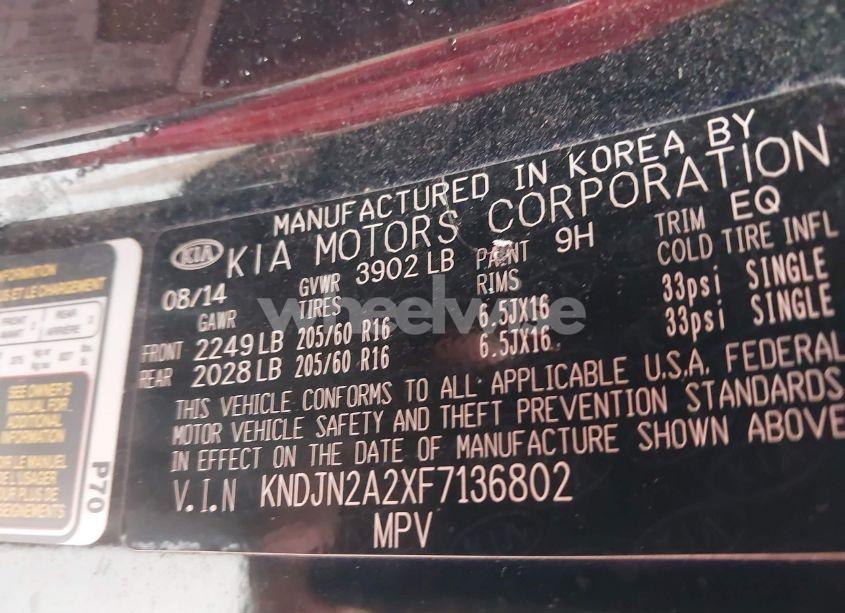 Photo 9 of 2015 Kia Soul (VIN KNDJN2A2XF7136802)