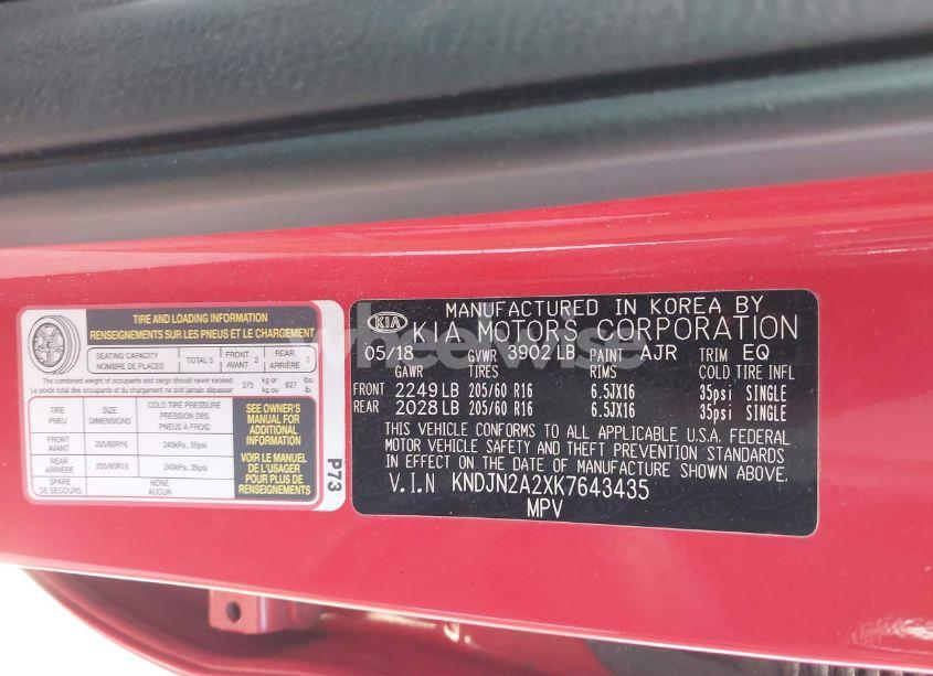 Photo 9 of 2019 Kia Soul (VIN KNDJN2A2XK7643435)