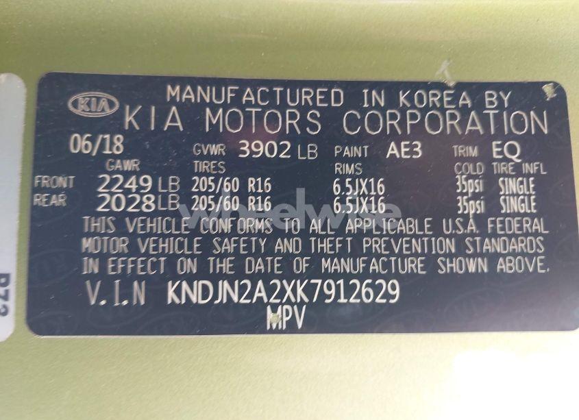 Photo 9 of 2019 Kia Soul (VIN KNDJN2A2XK7912629)