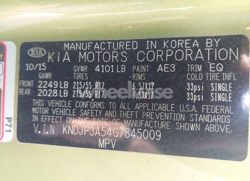 Photo 9 of 2016 Kia Soul + (VIN KNDJP3A54G7845009)