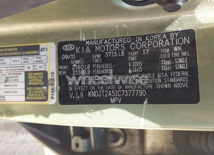 Photo 9 of 2012 Kia Soul (VIN KNDJT2A51C7377790)