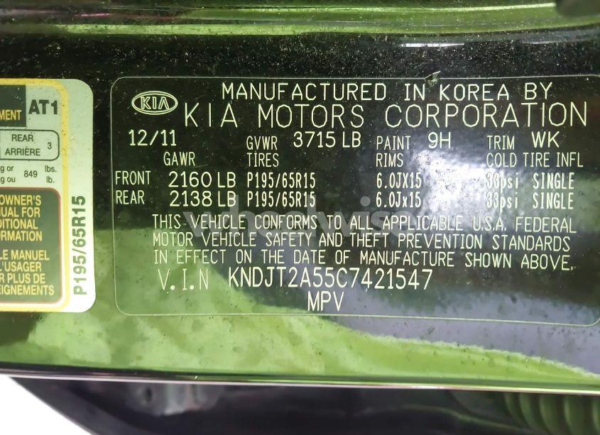 Photo 9 of 2012 Kia Soul (VIN KNDJT2A55C7421547)