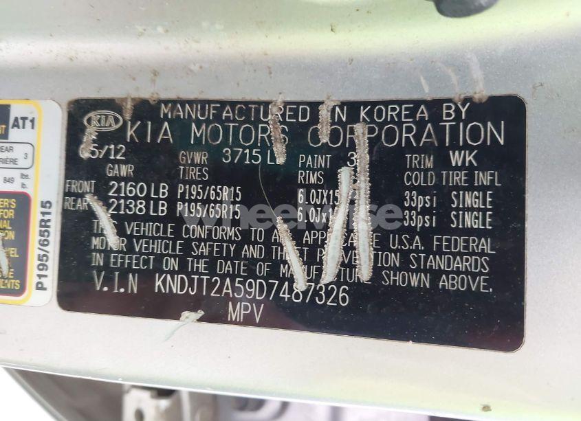 Photo 9 of 2013 Kia Soul (VIN KNDJT2A59D7487326)