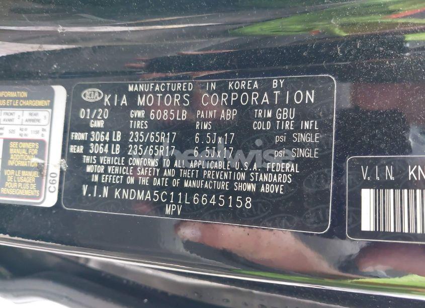Photo 9 of 2020 Kia Sedona L (VIN KNDMA5C11L6645158)