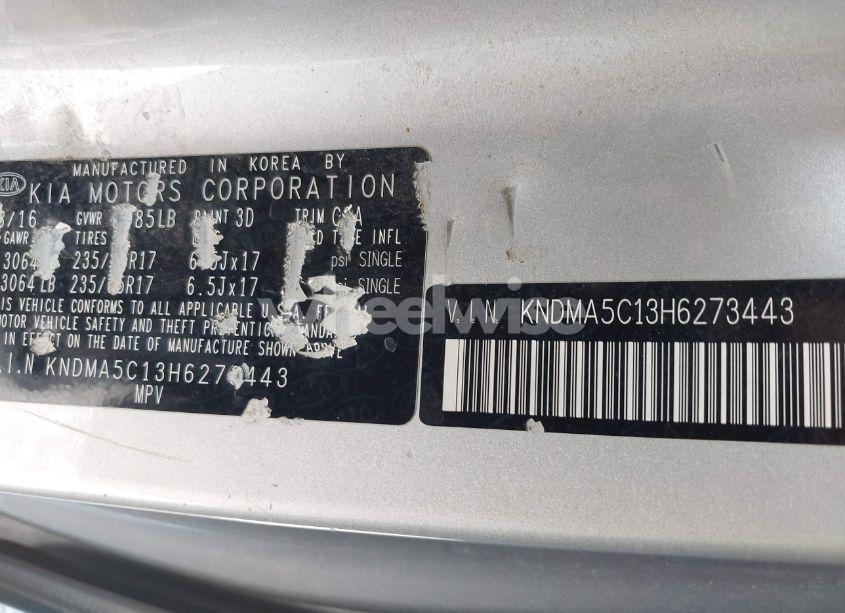 Photo 9 of 2017 Kia Sedona L (VIN KNDMA5C13H6273443)