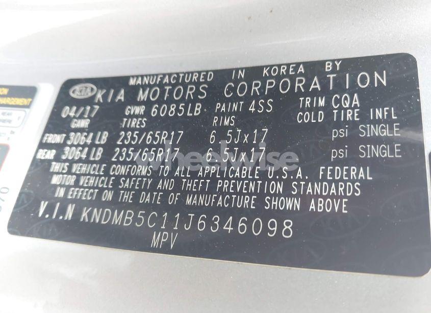 Photo 9 of 2018 Kia Sedona LX (VIN KNDMB5C11J6346098)