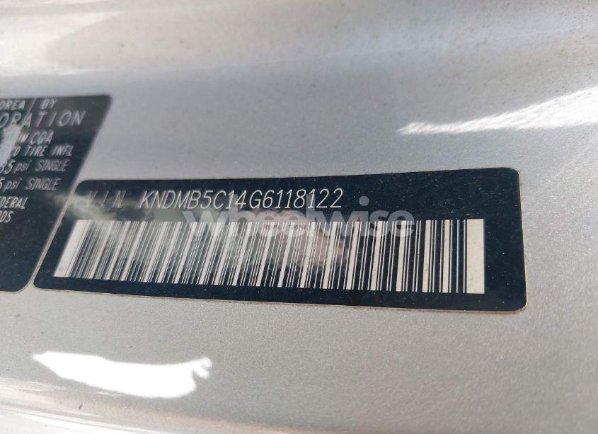 Photo 9 of 2016 Kia Sedona LX (VIN KNDMB5C14G6118122)