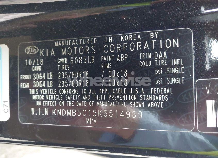 Photo 9 of 2019 Kia Sedona EX (VIN KNDMB5C15K6514939)