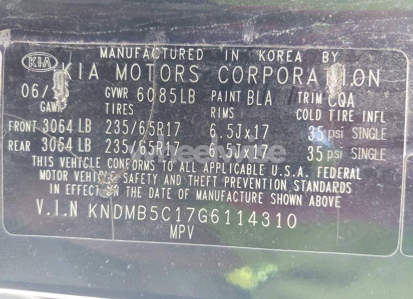 Photo 9 of 2016 Kia Sedona LX (VIN KNDMB5C17G6114310)