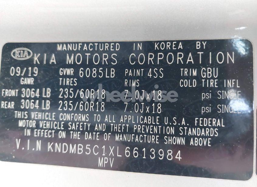 Photo 9 of 2020 Kia Sedona EX (VIN KNDMB5C1XL6613984)