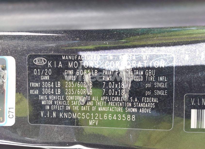 Photo 9 of 2020 Kia Sedona EX (VIN KNDMC5C12L6643588)