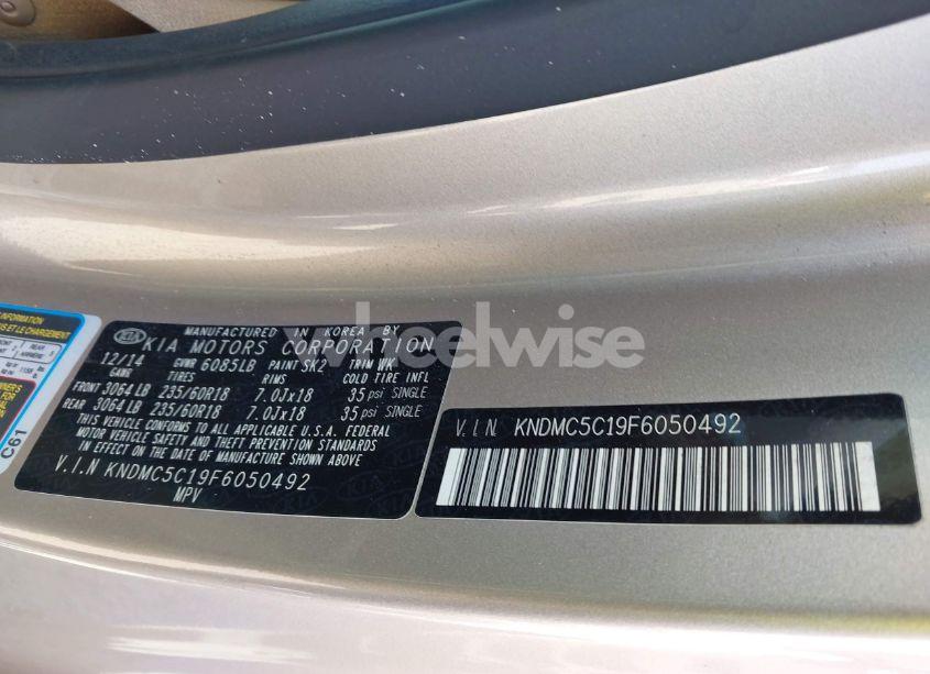 Photo 9 of 2015 Kia Sedona SX (VIN KNDMC5C19F6050492)