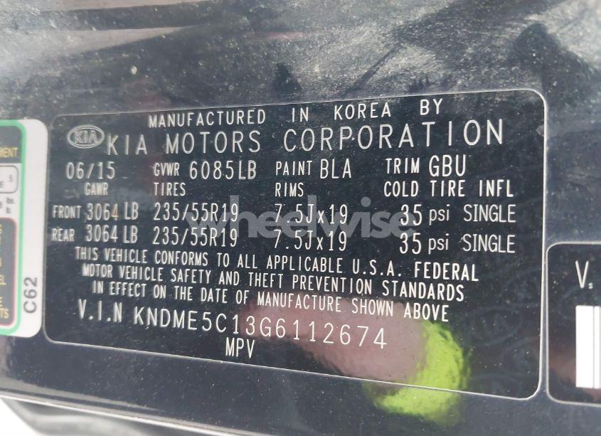 Photo 9 of 2016 Kia Sedona SX LUXURY (VIN KNDME5C13G6112674)