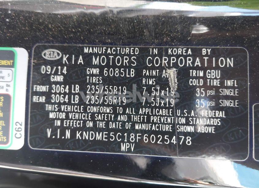 Photo 9 of 2015 Kia Sedona SX LUXURY (VIN KNDME5C18F6025478)