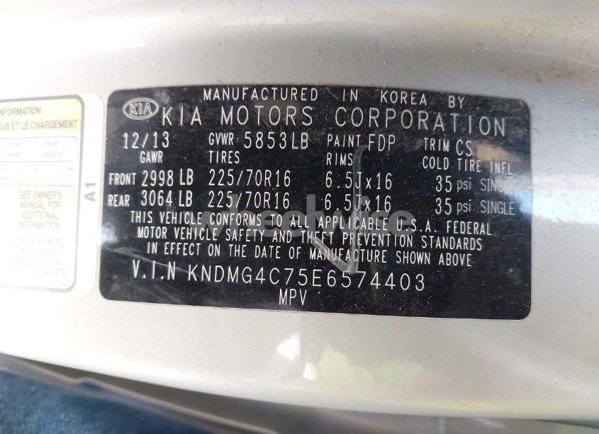 Photo 9 of 2014 Kia Sedona LX (VIN KNDMG4C75E6574403)