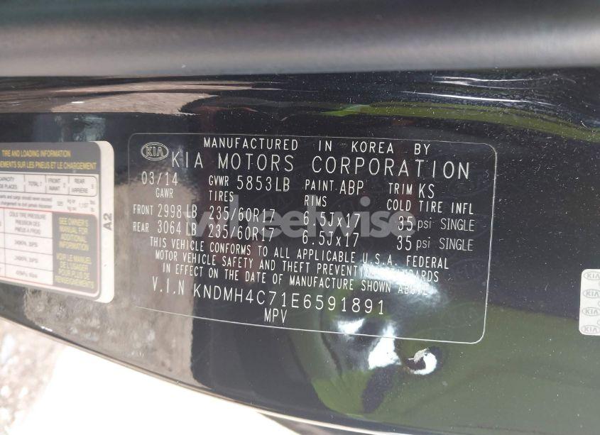 Photo 9 of 2014 Kia Sedona EX (VIN KNDMH4C71E6591891)