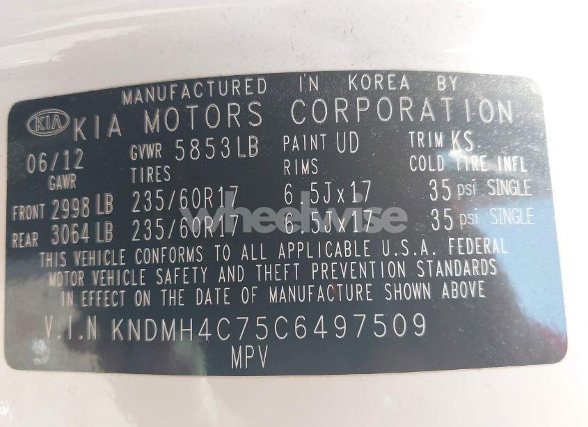 Photo 9 of 2012 Kia Sedona EX (VIN KNDMH4C75C6497509)