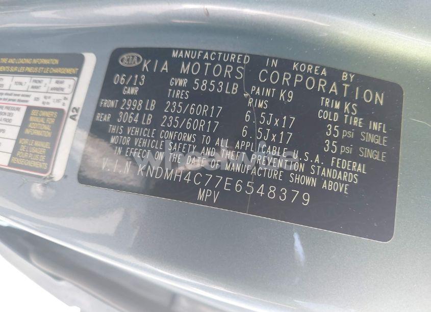 Photo 9 of 2014 Kia Sedona EX (VIN KNDMH4C77E6548379)