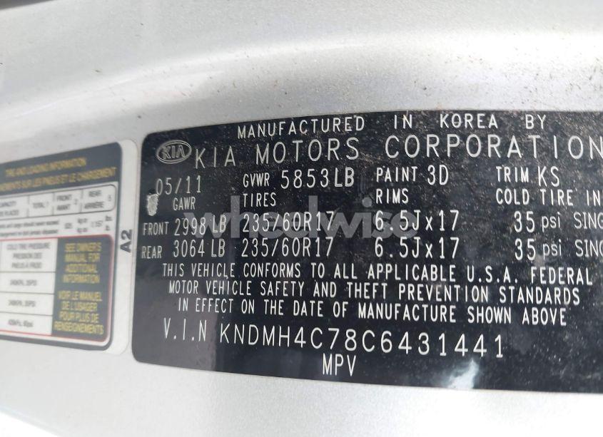 Photo 9 of 2012 Kia Sedona EX (VIN KNDMH4C78C6431441)
