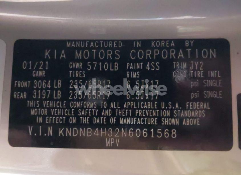 Photo 9 of 2022 Kia Carnival MPV LX SEAT PACKAGE (VIN KNDNB4H32N6061568)