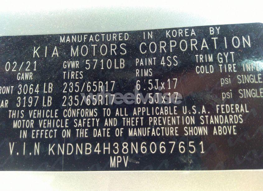 Photo 9 of 2022 Kia Carnival MPV LX (VIN KNDNB4H38N6067651)