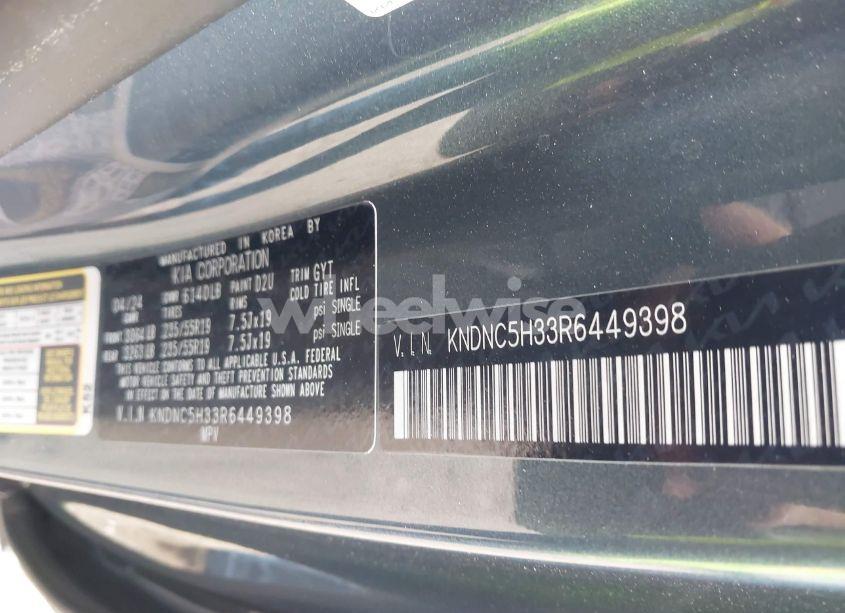 Photo 9 of 2024 Kia Carnival MPV EX (VIN KNDNC5H33R6449398)