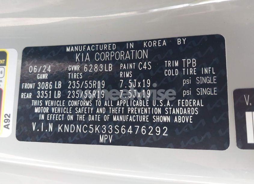 Photo 9 of 2025 Kia Carnival MPV EX (VIN KNDNC5K33S6476292)