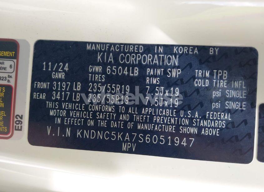 Photo 9 of 2025 Kia Carnival MPV HYBRID EX (VIN KNDNC5KA7S6051947)