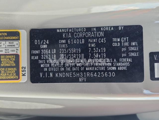 Photo 3 of 2024 KIA CARNIVAL SX (VIN KNDNE5H31R6425630)