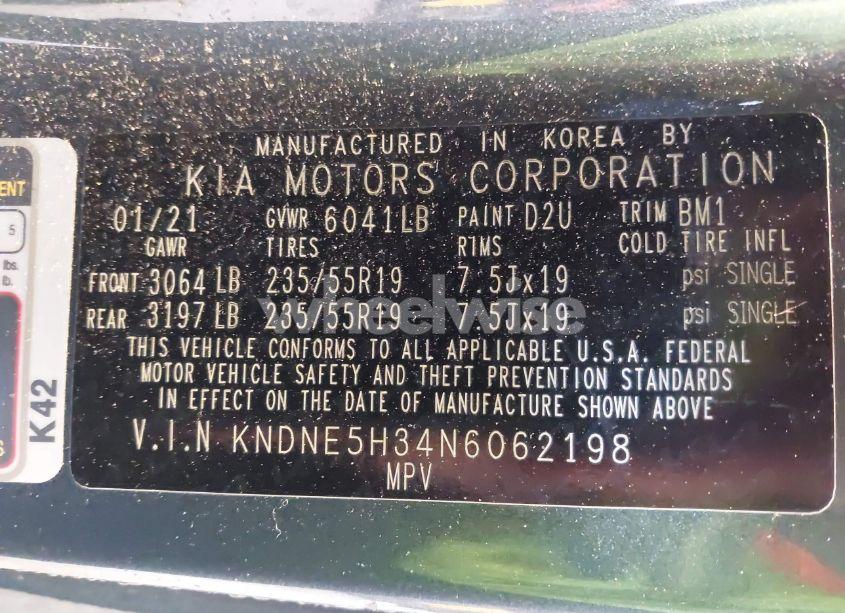 Photo 9 of 2022 Kia Carnival MPV SX PRESTIGE (VIN KNDNE5H34N6062198)