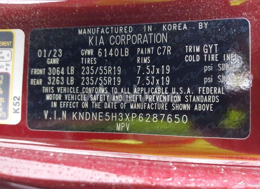 Photo 9 of 2023 Kia Carnival MPV SX PRESTIGE (VIN KNDNE5H3XP6287650)