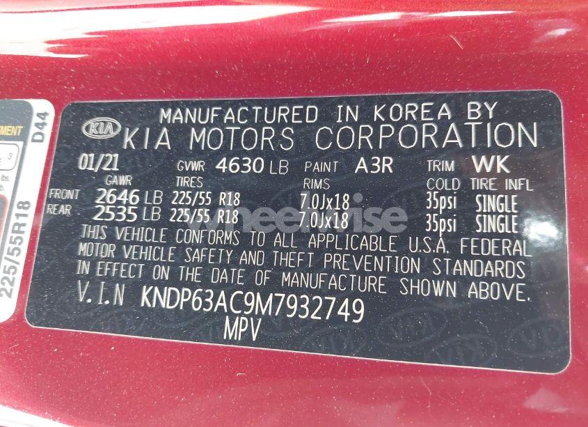 Photo 9 of 2021 Kia Sportage S (VIN KNDP63AC9M7932749)