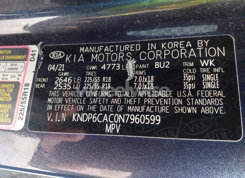 Photo 9 of 2022 Kia Sportage NIGHTFALL EDITION (VIN KNDP6CAC0N7960599)