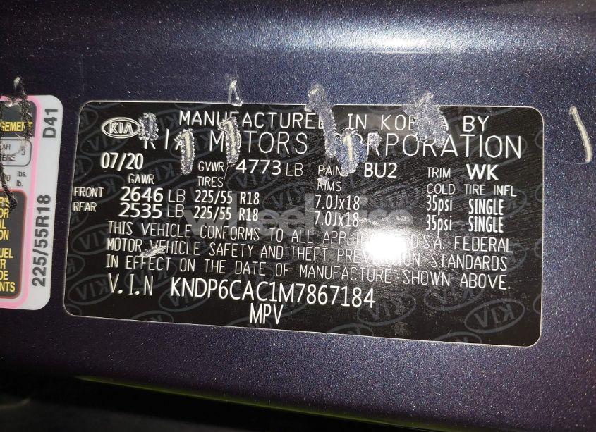 Photo 9 of 2021 Kia Sportage S (VIN KNDP6CAC1M7867184)