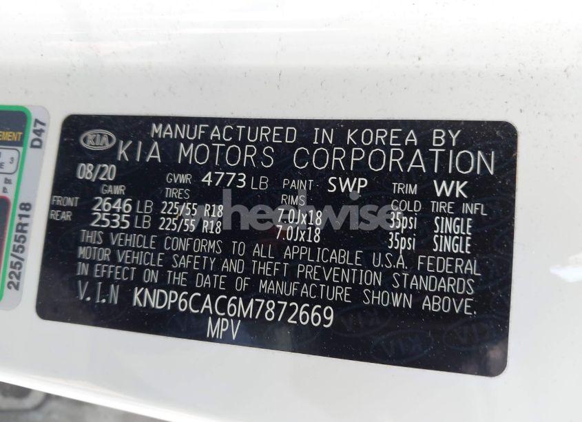 Photo 9 of 2021 Kia Sportage S (VIN KNDP6CAC6M7872669)