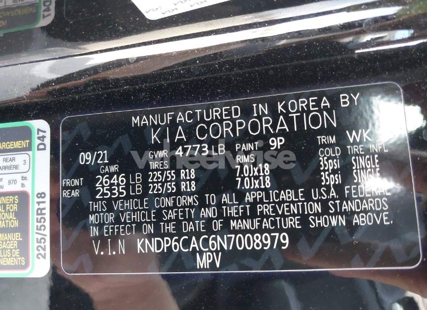 Photo 9 of 2022 Kia Sportage NIGHTFALL EDITION (VIN KNDP6CAC6N7008979)