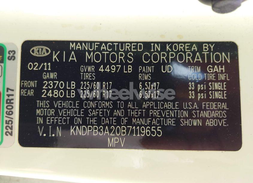Photo 9 of 2011 Kia Sportage LX (VIN KNDPB3A20B7119655)