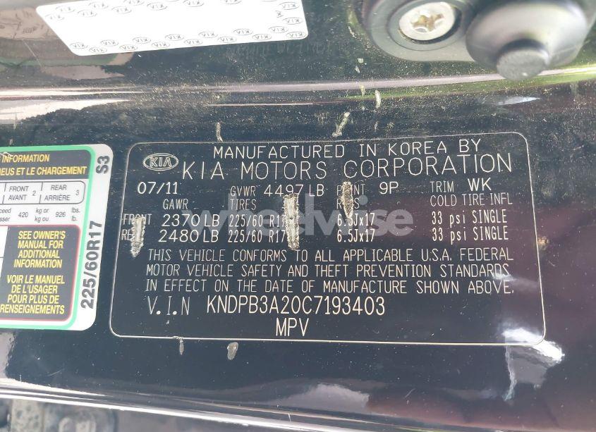 Photo 9 of 2012 Kia Sportage LX (VIN KNDPB3A20C7193403)