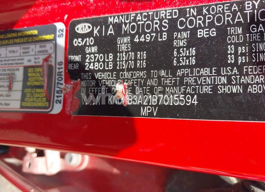 Photo 9 of 2011 Kia Sportage LX (VIN KNDPB3A21B7015594)